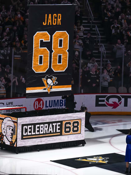 Jaromir Jagr number 68 retired by Pittsburgh Penguins