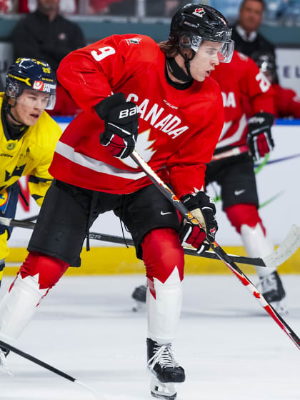 Gavin McKenna Brady Martin foundation for Canada top line at 2026 World Junior Championship