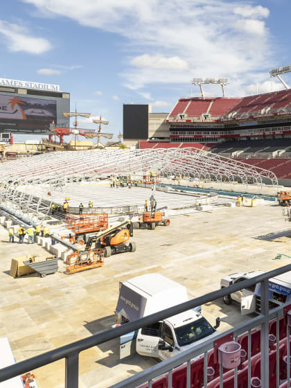 Stadium Series in Tampa getting closer with tent structure visible