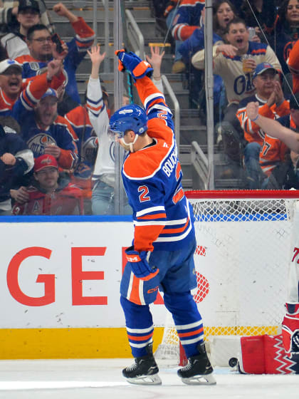 NHL EDGE stats Evan Bouchard six points Edmonton Oilers 2026