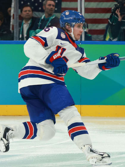 NHL EDGE stats Jack Hughes United States golden goal Olympics 2026