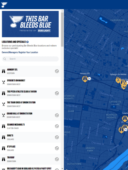 This Bar Bleeds Blue Sign map