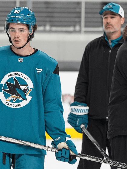 Patrick Marleau joined by son Landon at San Jose Sharks development camp