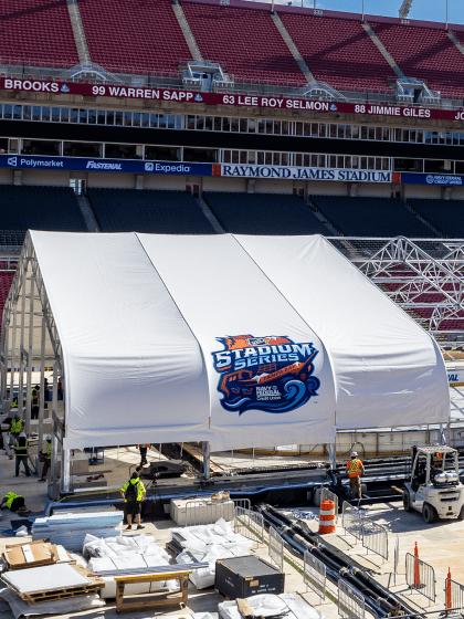 NHL 'happy to have' tent over rink during 2026 Stadium Series prep 