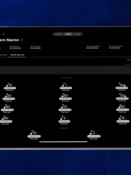 Salary cap projector added to Front Office app