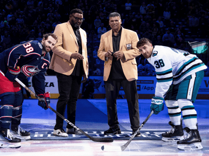 NFL Hall of Famers Puck Drop