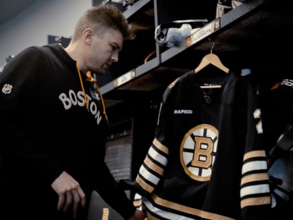 Boston Bruins Wearing Rapid7 Advertisement on Jerseys Starting in