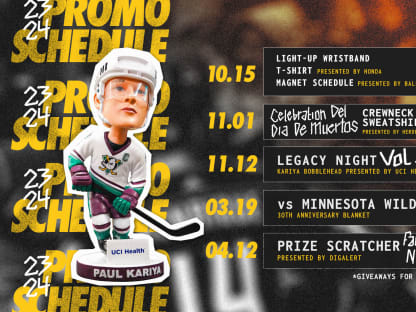 Here is the #NHLDucks 2023-24 Promo schedule! 📷 Anaheim Ducks