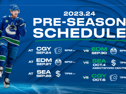 Canucks Announce 2023.24 Pre Season Schedule Vancouver Canucks