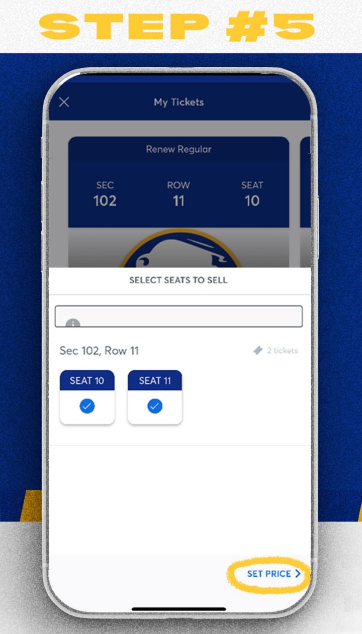 mobile ticket resell step 5, select seats to sell