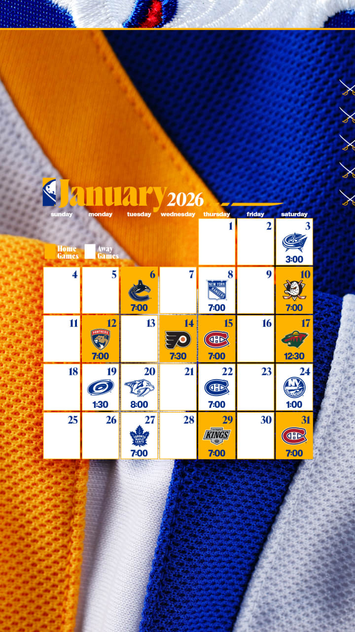 Buffalo Sabres - January schedule