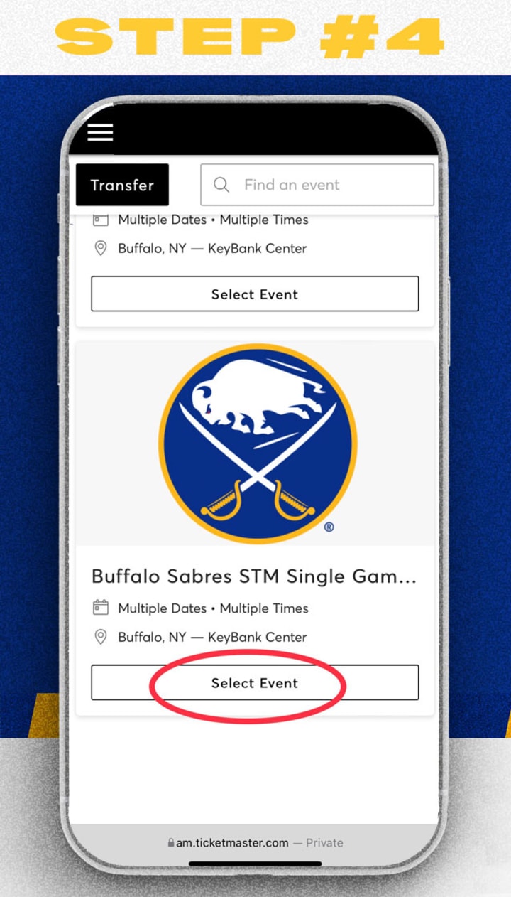 mobile ticket exchange step 4, scroll to the end of the inventory list and find the exchange event. Note: Club seat holders will have an option for Bandits tickets as well.