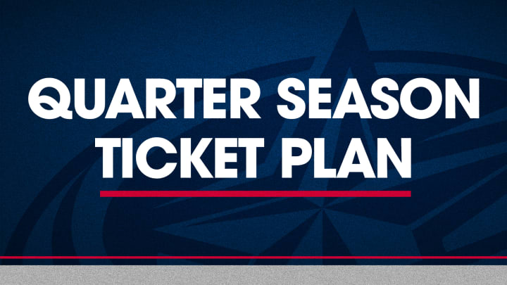 Blue graphic with large white text reading Quarter Season Ticket Plan.