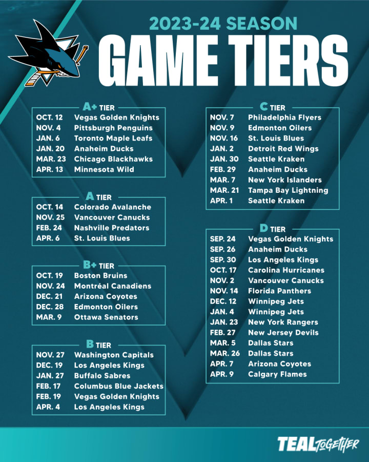 San Jose Sharks Tickets, 2023 NHL Tickets & Schedule