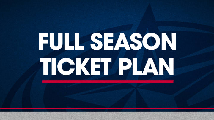 Blue graphic with large white text reading Full Season Ticket Plan.