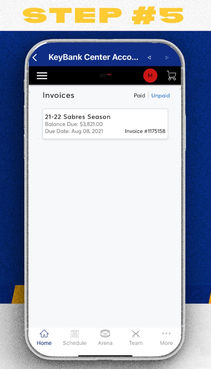 Mobile ticket invoice step 5, select the invoice you wish to pay