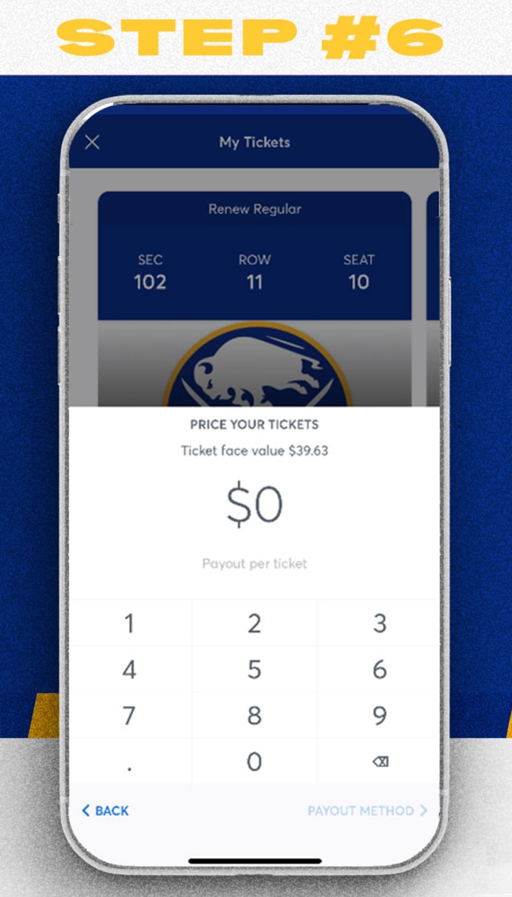 mobile ticket resell step 6, price your tickets