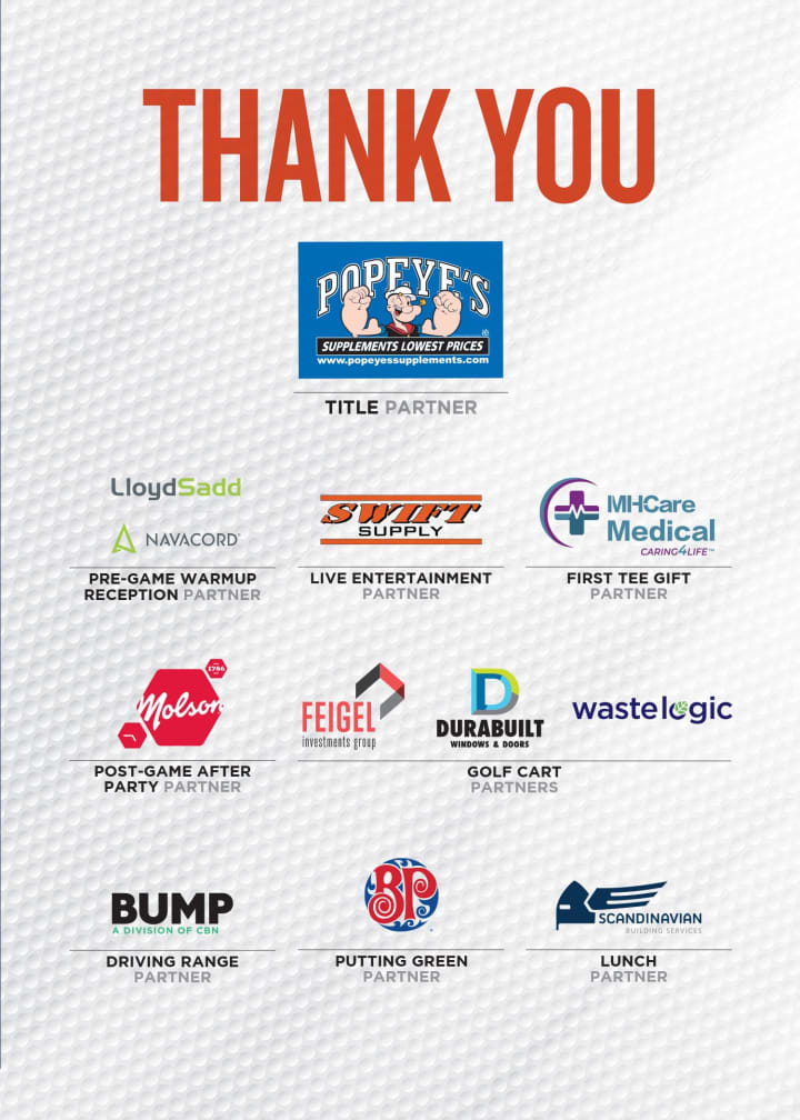 Thank you to our title partner Popeye's Supplements Canada and the rest of our sponsors.
