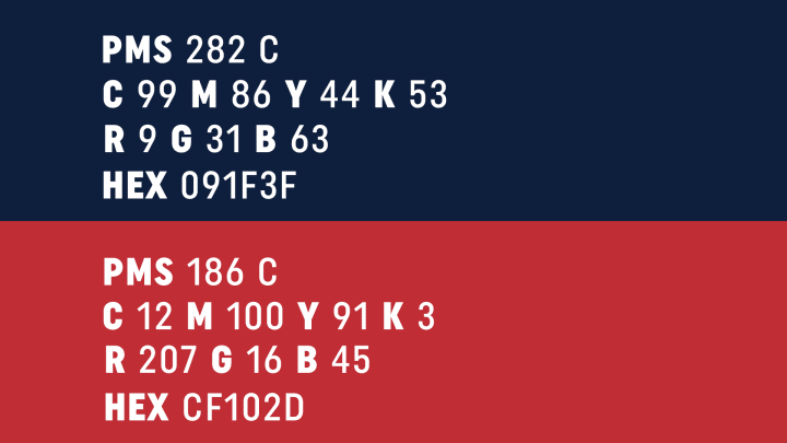 Panthers navy and red color code
