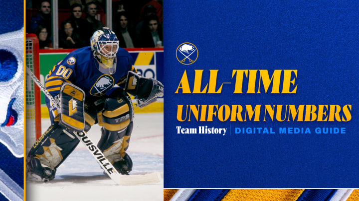 Buffalo Sabres Digital Media Guide - All-Time Uniform Numbers - Martin Biron pictured