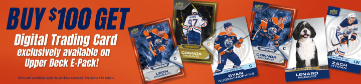 BUY $100 GET Digital Trading Card exclusively available on Upper Deck E-Pack!