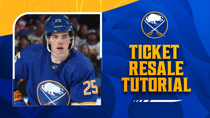 Ticket Resale Tutorial graphic with a photo of Owen Power