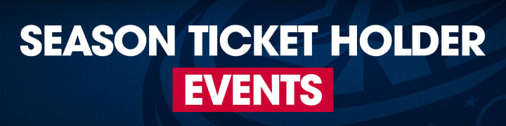 Blue header with large white text reading Season Ticket Holder Events.