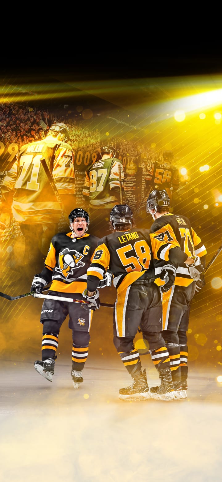 Pittsburgh Penguins (Yellow): Stripes Pattern - NHL Peel & Stick Wallpaper 12 x 12 Sample