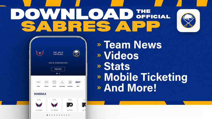 Download the Official Sabres App, featuring Team News, videos, stats, mobile ticketing and more!
