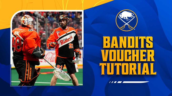 Bandits Voucher Tutorial graphic with a photo of Steve Priolo and Matt Vinc