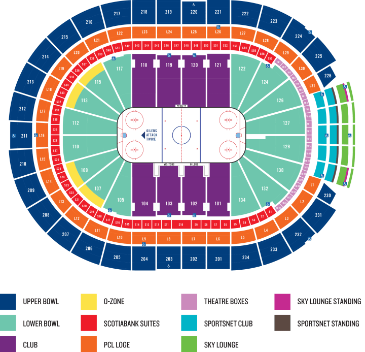Rogers Place Seating Chart - Row & Seat Numbers