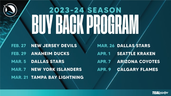 2023-24 Season Buy Back Program - see below for season tickets still on account* for any of the following games are eligible for the Buy Back Program