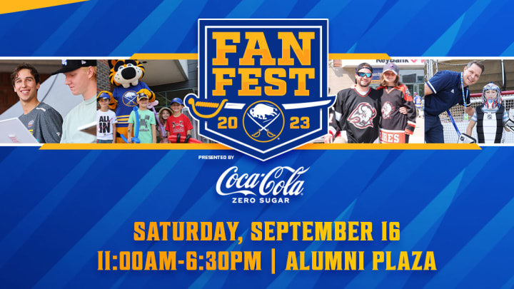 Fan Fest 2023 graphic. Saturday, September 16, 11 am to 6:30 pm in the Alumni Plaza outside KeyBank Center