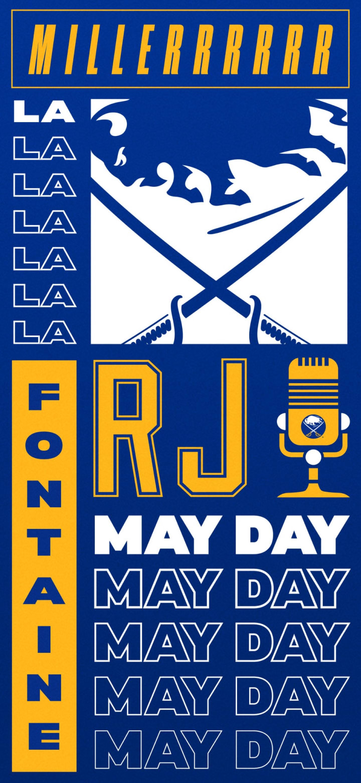 A mobile background of various Rick Jeanneret calls including 'Millerr', 'lalalalafontaine' and may day