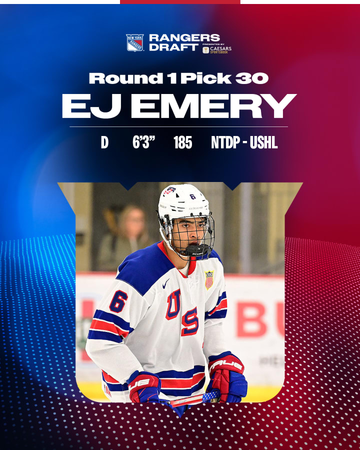 2024 NHL Draft - Rangers Select EJ Emery