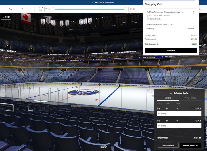 Photo from Ticketmaster's 3D Seat viewer