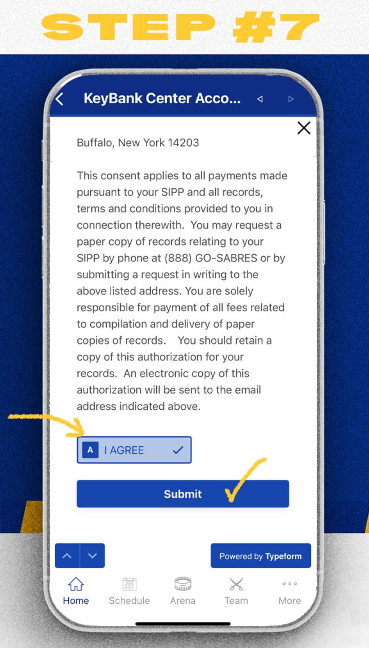 Mobile ticket invoice step 7 review payment terms