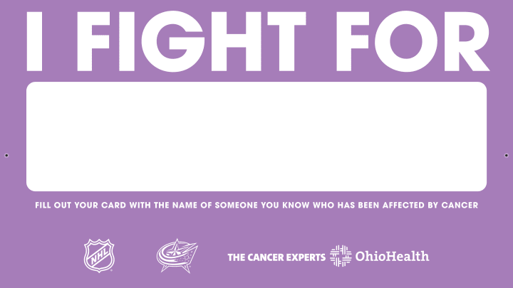 Columbus Blue Jackets celebrate Hockey Fights Cancer Night at Nationwide  Arena 