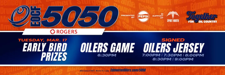 Banner showing the beneficiaries of the current EOCF 50/50 raffle and some early bird prizes.