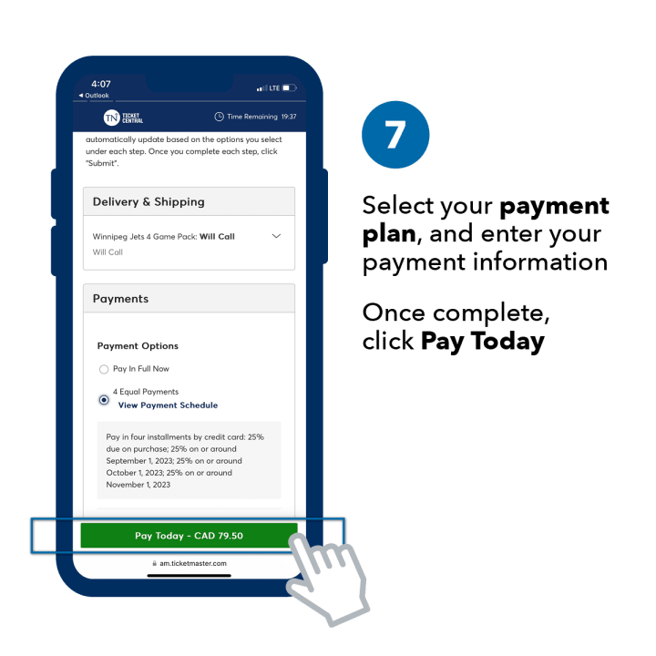 Step 7. Select your payment plan, and enter your payment information. Once complete, click Pay Today.