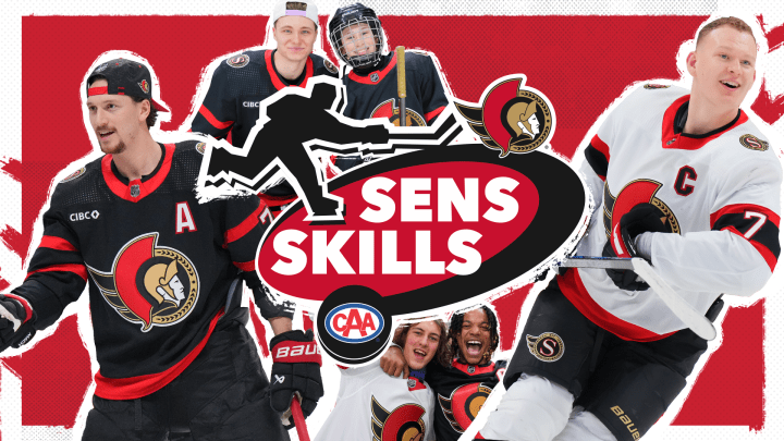 Graphic promoting Sens Skills with players and fans