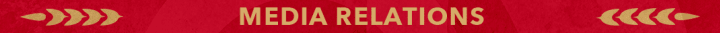 Red background with the words "Media Relations" in gold.