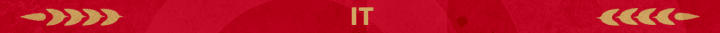 Red background with the word "IT" in gold.