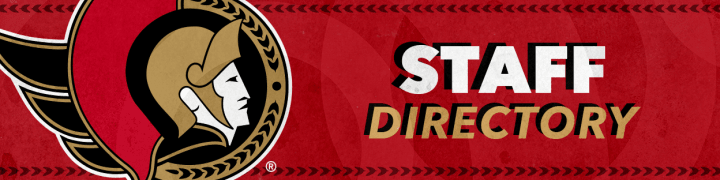 Red background with the words "Staff Directory" in bold, white and gold letters.