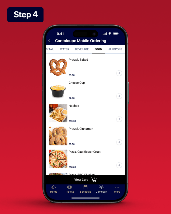 Step 4: View the menu and add Item(s) to your cart.