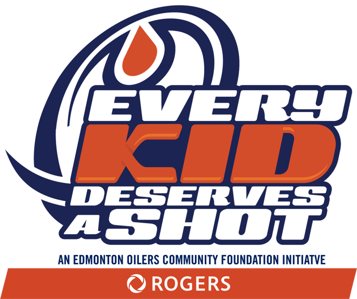 Every Kid Deserves A Shot logo with the tagline "An Edmonton Oilers Community Foundation Initiatve"