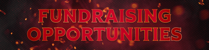 Red background with the words "Fundraising Opportunities" in white and gold beside a large Ottawa Senators logo.
