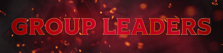 Red background with the words "Group Leaders" in white and gold beside a large Ottawa Senators logo.
