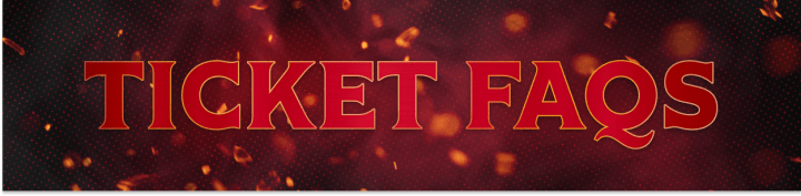 Red background with the words "Ticket FAQs" in white and gold beside a large Ottawa Senators logo.