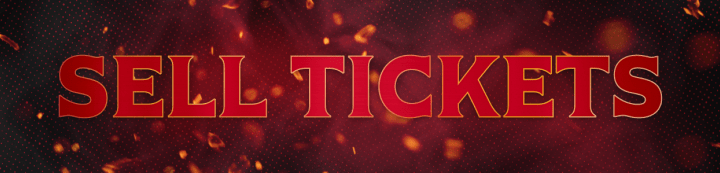 Red background with the words "Sell Tickets" in white and gold beside a large Ottawa Senators logo.